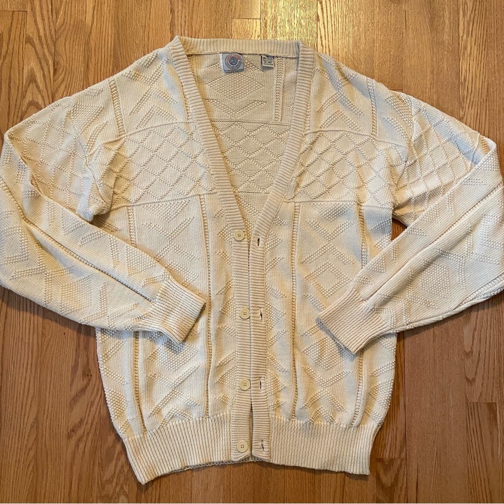 Cape Isle Knitters Hand Knit Button Up Sweater- Vintage 90’s